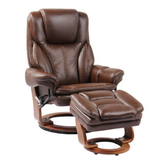 Stress Free Hana Reclining Chair and Ottoman - Chocolate Brown