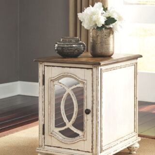 Realyn White/Brown Chair Side End Table