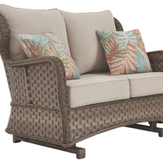 Clear Ridge - Light Brown - Loveseat Glider w/Cushion