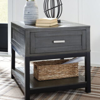 Caitbrook - Gray/Black - Rectangular End Table