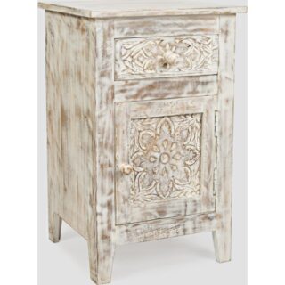 Weathered White Devi Accent Table