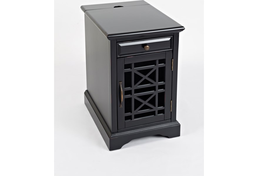 Antique Black Power Chairside Table