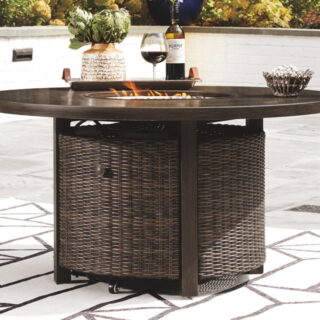 Paradise - Medium Brown - Round Fire Pit Table