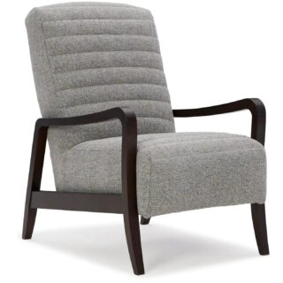 Emorie Mid Century Modern Chair with Wood Arms and Channel Back