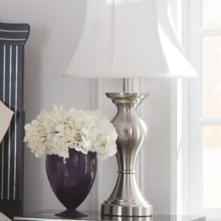 Rishona - Brushed Silver Finish - Metal Table Lamp (Set of 2)