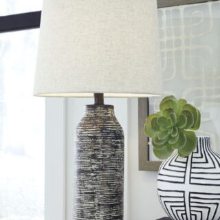 Mahima - Black / White - Paper Table Lamp (Set of 2)