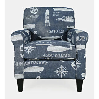 Jifran SEAFARER UPHOLSTERED ACCENT CHAIR - NAVY