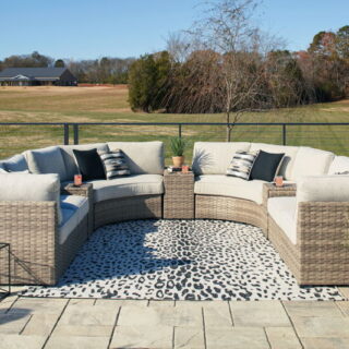 Calworth - Beige - 9-Piece Outdoor Sectional