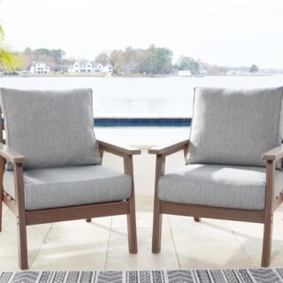 Emmeline - Brown / Beige - Lounge Chair With Cushion