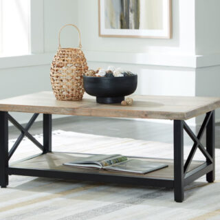 Bristenfort - Brown / Black - Rectangular Cocktail Table