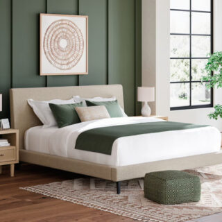 Cielden - Soft Gray - Queen Upholstered Bed With Roll Slats