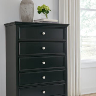 Lanolee - Black - Five Drawer Chest