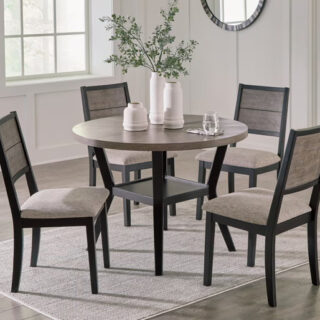 Corloda - Black / Gray - Round Dining Table Set