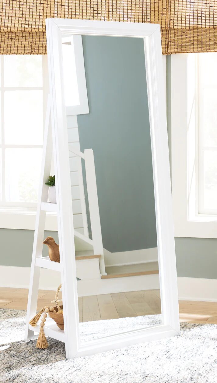 Evesen - White - Floor Standing Mirror/Storage
