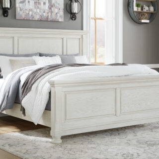 Robbinsdale - Antique White - King Panel Bed