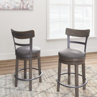 Caitbrook - Gray - Swivel Barstool