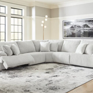 Top Tier - 5-Piece Reclining Sectional - Alloy
