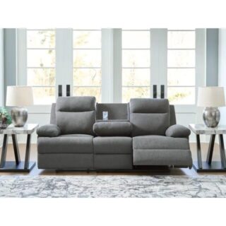 Side-Swipe Reclining Sofa With Drop Down Table