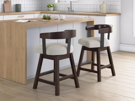 Haddigan Upholstered Swivel Barstool